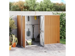 Cobertizo para herramientas de jardín de acero galvanizado marrón LOVELY HOME
