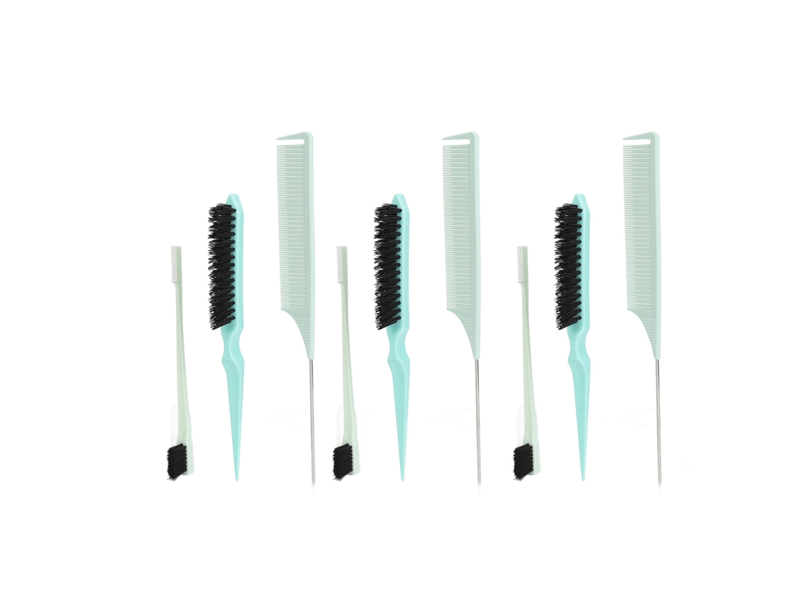 Set De 3 Peines De Estilo Para Pelo Y Barba Con Cerdas Nylon Suaves Y Diseño Antideslizante Para Estilistas Profesionales