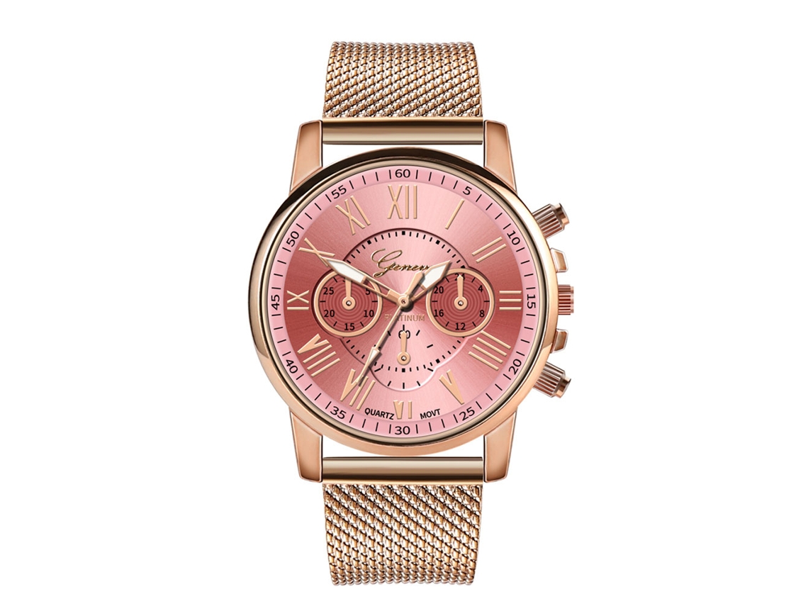 Reloj De Pulsera Unisex Para Parejas Con Correa De Silicona Y Números Romanos Rosas.