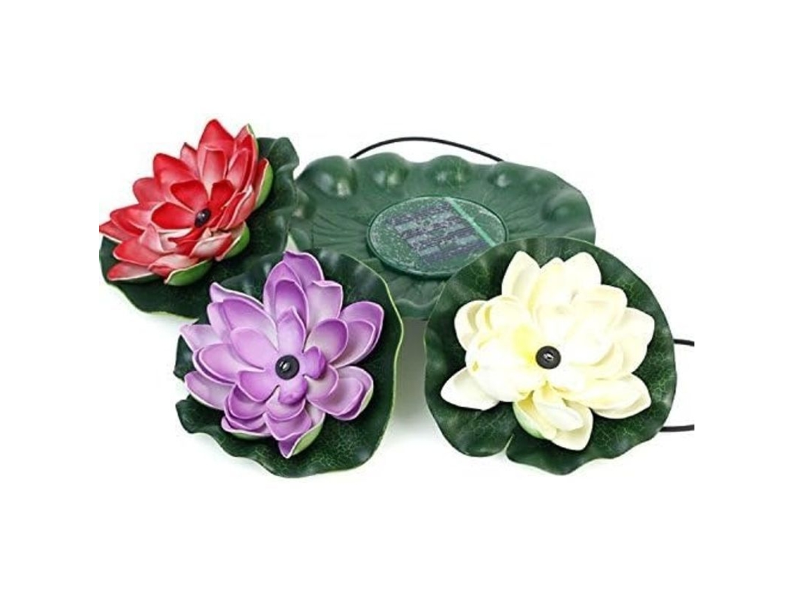 Foco Led Solar Decorativo Con Flor De Loto Flotante Para Piscina, Estanque Y Jardín.