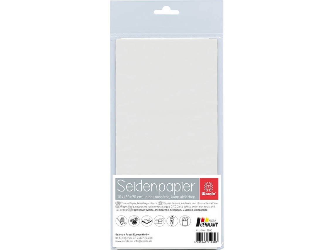 Papel Seda WEROLA (Blanco - 50 x 70 cm 10 Unidades)