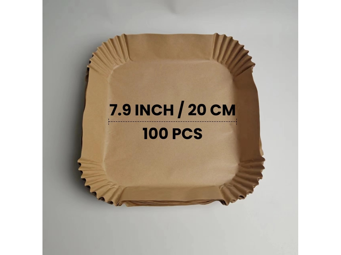 100 Hojas Papel Pergamino Para Freidora De Aire, Antiadherente Y Resistente Al Calor