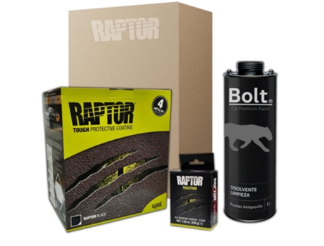 Conjunto Pintura + Antideslizante + Disolvente DISPIVAL Raptor 2K Kit Negro (4 L)