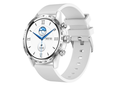 Reloj inteligente SHAH ARPAN HT20 para monitorización de frecuencia cardíaca y presión arterial, deportes, borde plateado (silicio blanco)