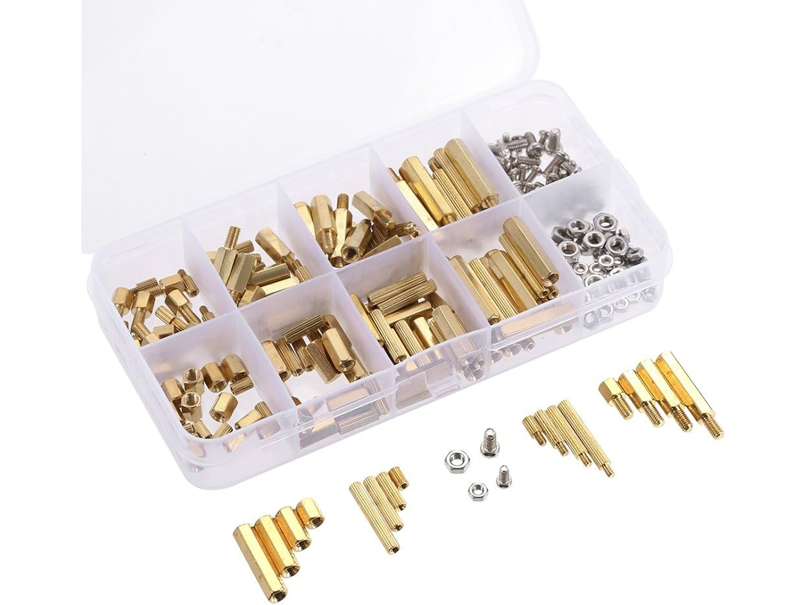 240 Uds M2 M3 Tornillos Roscados Separadores Macho Hembra Latón Separador Espaciador Pcb D Tornillos Hexagonales