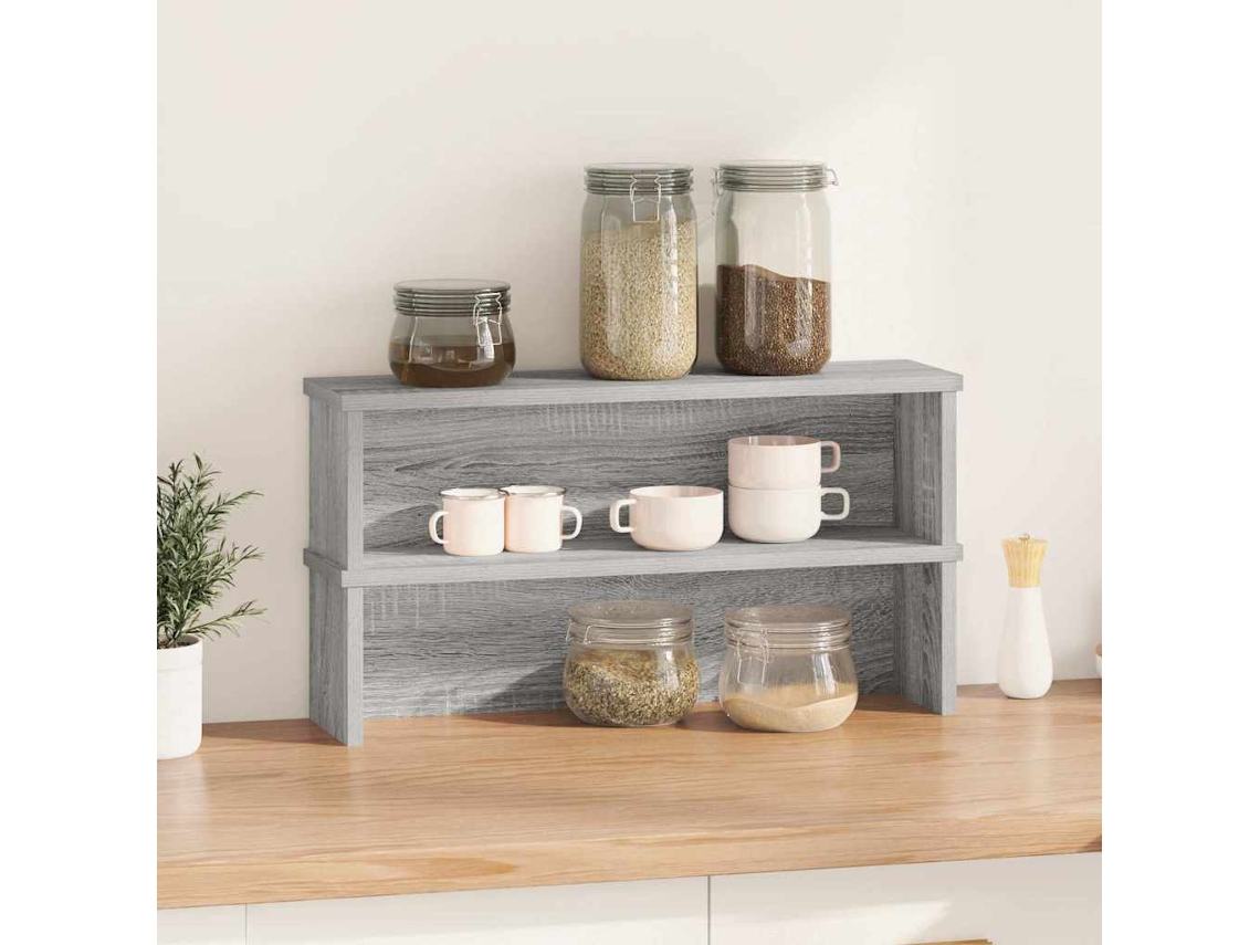 Maison Exclusive - Estantes De Cocina Apilables 2 Uds Gris Sonoma 60x15x16 Cm
