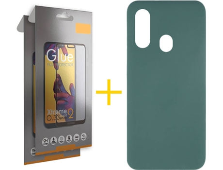 Carcasa + 2 Protectores de Pantalla Samsung A20e SKYHE Full Verde