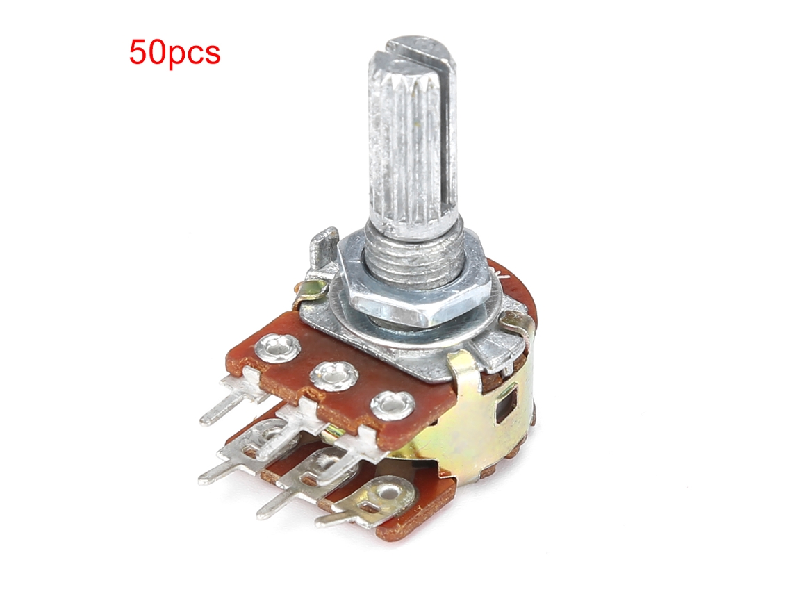 50 Unidades De Potenciómetro Rotativo Lineal Wh148 B20k Con Resistencia Variable Ajustable, 20 Mm