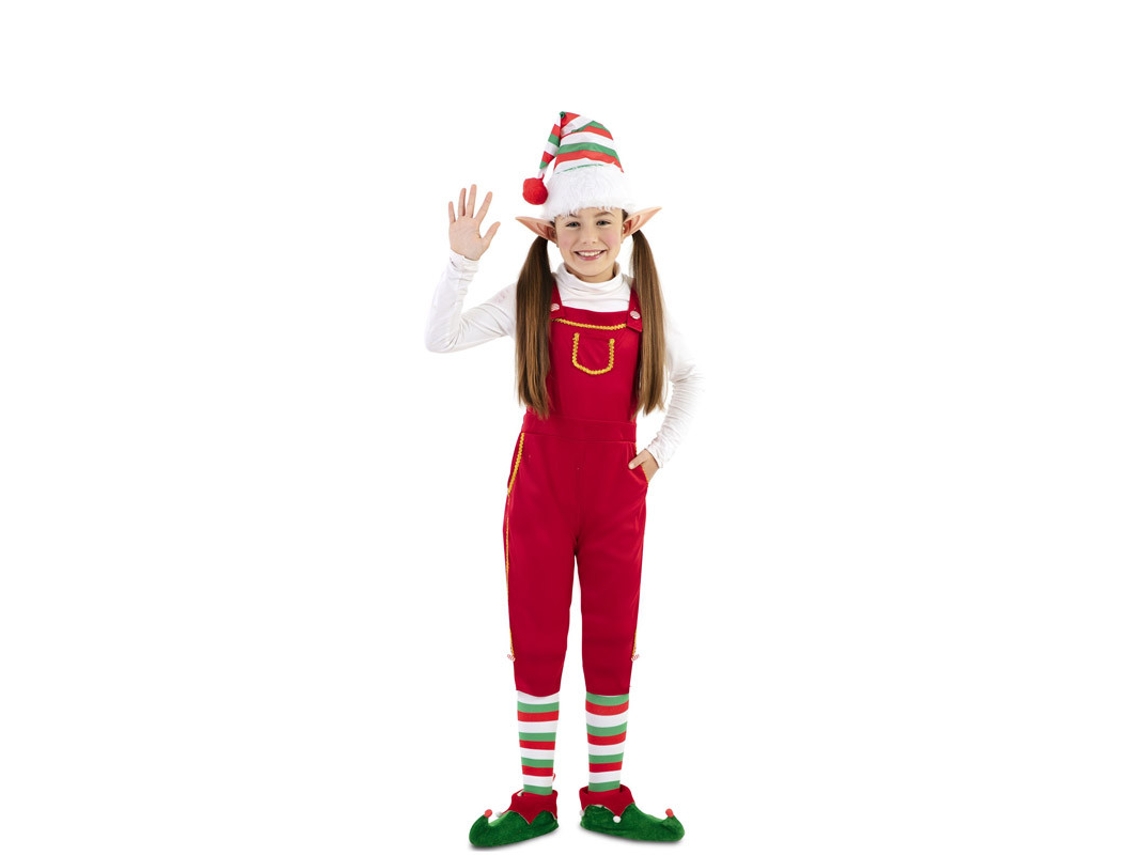 Disfraz Unisex EUROCARNAVALES Elfo Rojo con sombrerete (5-6 años)