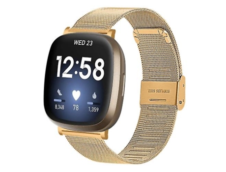 Correa De Reloj Inteligente Para Fitbit Versa 3 / Sense Milan Hebilla Correa De Reloj De Metal Dorado VENISYMLIS