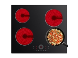 Placa De Vitrocerámica Cdv 4 Zonas 6000w 59cm Touch Control 9 Niveles Función De Temporizador Cdver604