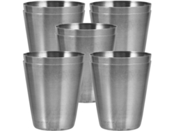 Juego de 10 copas de vino de acero inoxidable, bañadas en plata, para uso en exteriores.