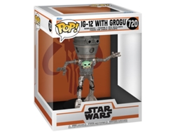 Figura Pop Deluxe Star Wars El Mandaloriano Ig-12 con Grogu B.active