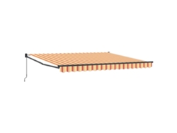 Maison Exclusive - Toldo Retráctil Manual Amarillo Y Naranja 400 X 300 Cm