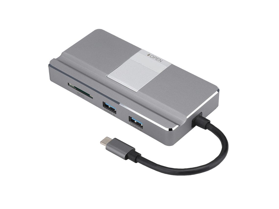Hub (saída De Vídeo Hdmi De Rede Rj45) Hub Type-c 8-em-1