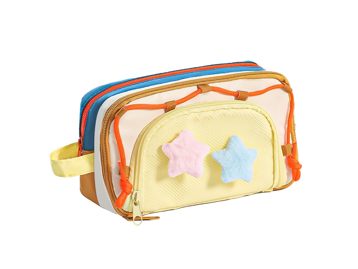 Estuche portátil multicapa para lápices, bonito – 1 pieza, amarillo Hexinyigjly