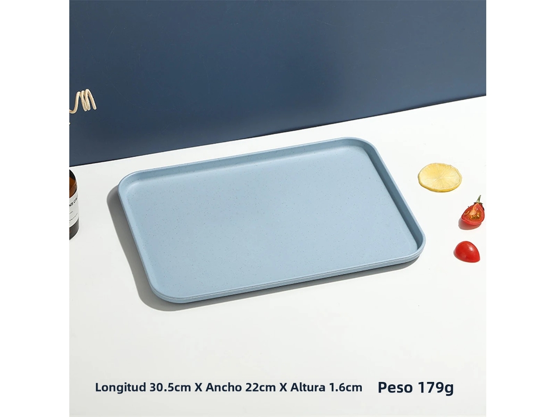 Bandeja rectangular de plástico MDUG usada para restaurantes y hogares, para té y vasos