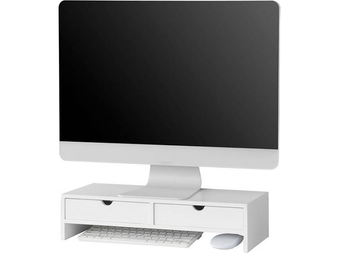 Soporte de Monitor SOBUY Universal (Blanco - 47x11x18cm - MDF)