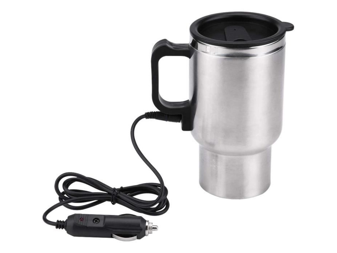 Hlyjoon Taza calefactora para automóvil 12V 450Ml Hervidor portátil de acero inoxidable Taza de café Taza eléctrica A578 AUCUNE