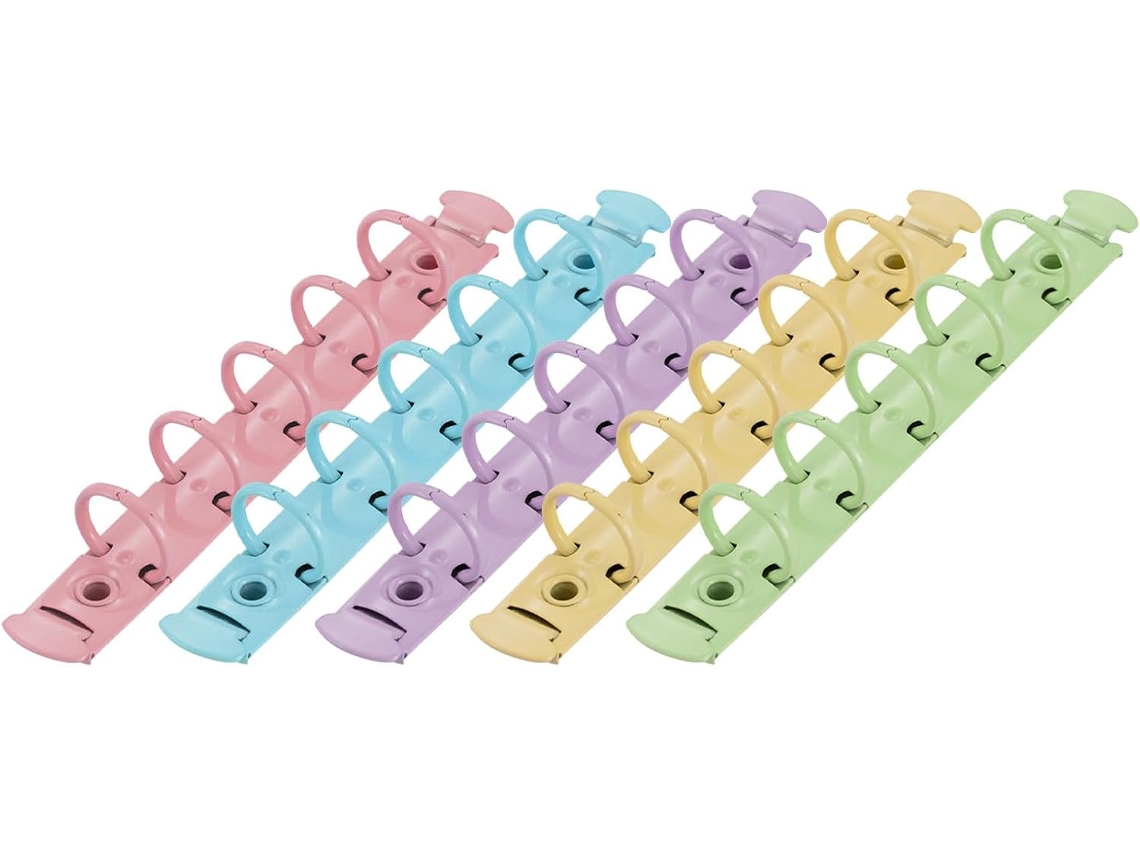 Clips de 5 anillas, anillas decorativas para proyectos de bricolaje, de metal, para hojas sueltas.