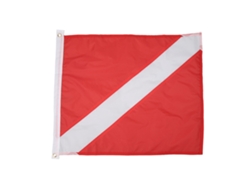 Bandera De Buceo Roja Y Blanca De 49x59 Cm, De Nailon Ligero Para Actividades Subacuáticas.