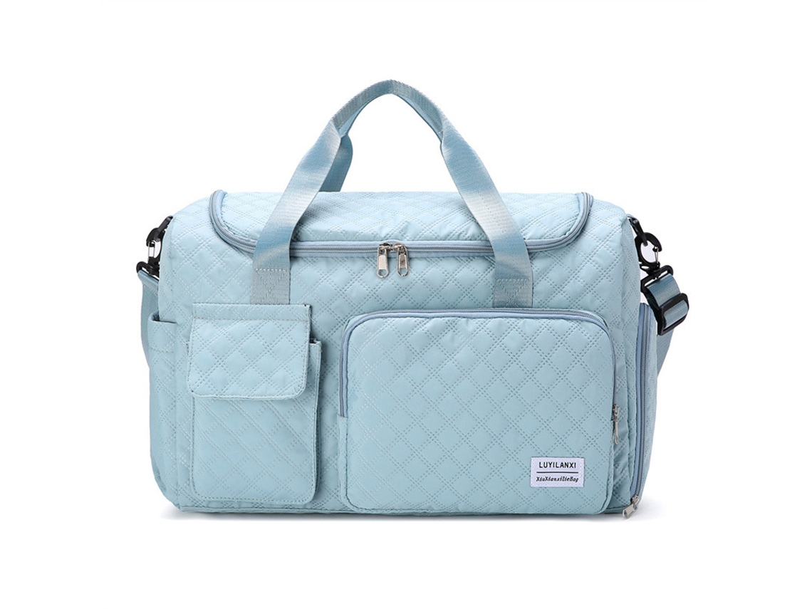 Bolsa de gimnasio para mujer, bolsa de viaje con compartimento para zapatos. Azul Hexinyigjly