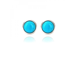 2026-aretes De Turquesa Sleeping Beauty Natural En Plata De Ley 925, Zee