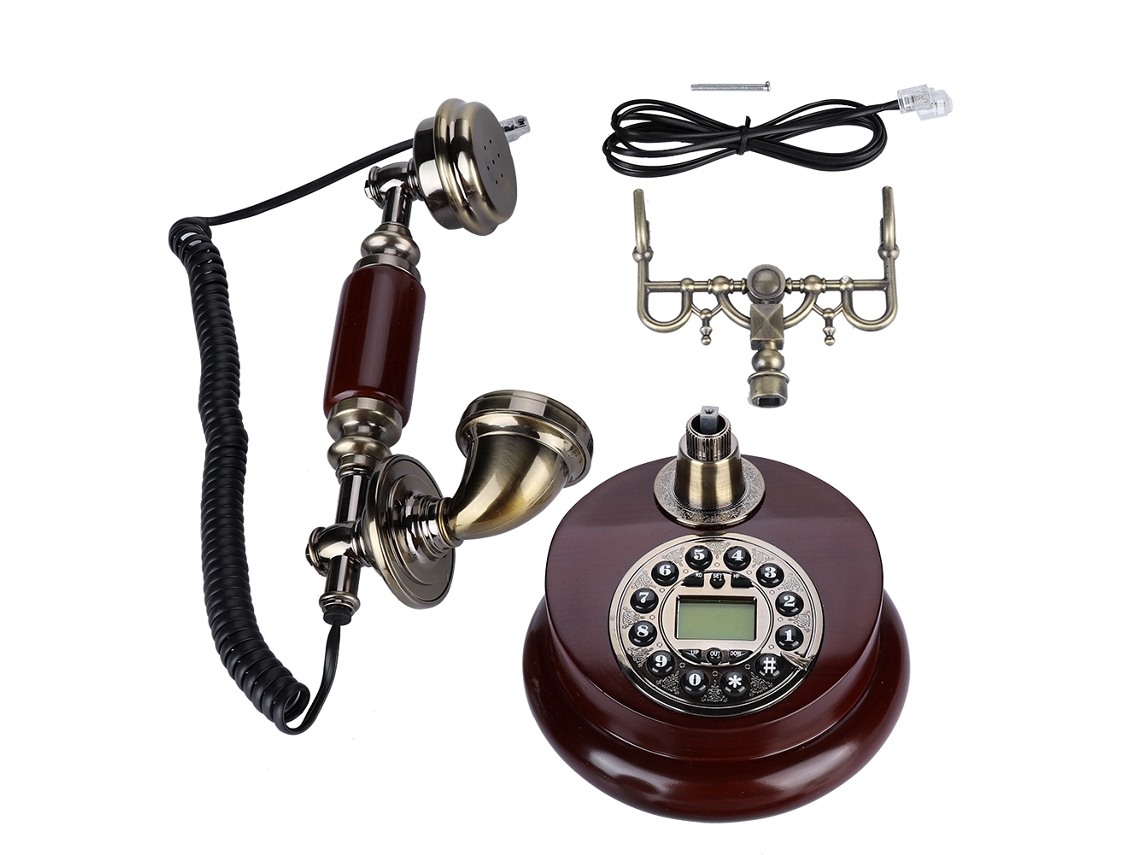 Teléfono fijo para casa y oficina con función de pausa y remarcación.