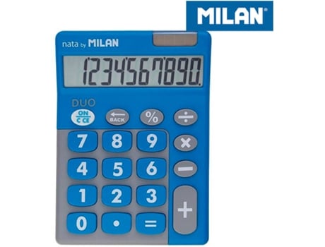 Calculadora Blister MILAN Duo 10 Digitos Azul Big Keys