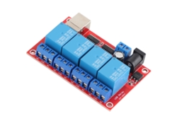 Módulo de relés de control PLC USB de 4 canales 2026horizon, placa de relés de 24 V CC con 3 modos de funcionamiento.