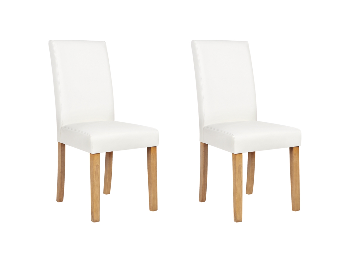 Confortável conjunto de cadeiras de jantar BELIANI Broadway de Pele sintética Branco 42x59x93