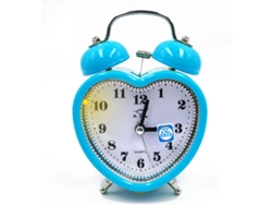 2026-reloj Despertador Analógico Silencioso Con Luz Nocturna Para Dormilones Adultos Mayores Niños Corazón Azul Batería