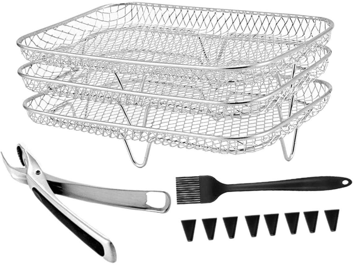Accesorios Para Freidora De Aire Apilables De Acero Para Té Y Cocina. Duraderos Para Cocinar Y Fáciles De Limpiar.