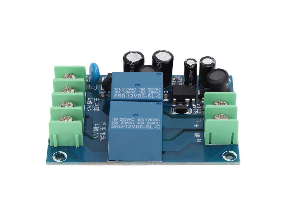 Módulo De Comutação Automática De Energia 220v 10a 2 Canais 2 Entradas 1 Saída Fonte Dual