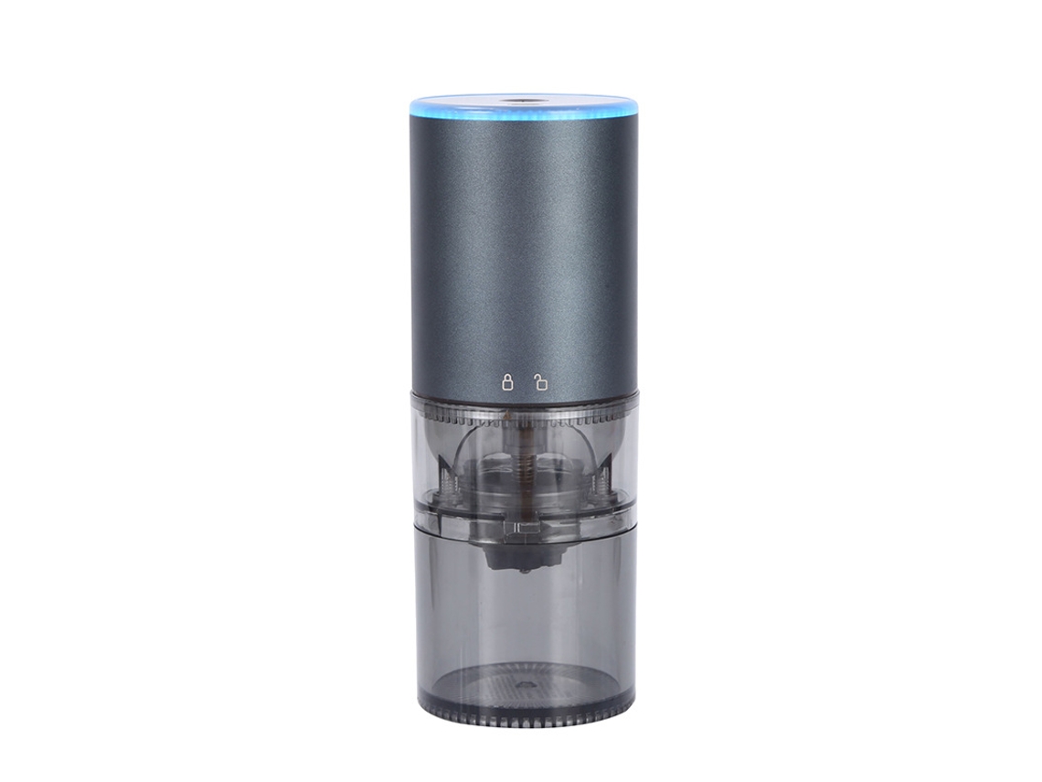 Mini máquina de café eléctrica con molinillo de café recargable, color gris Cuich