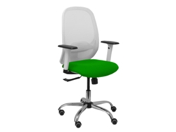 Silla De Oficina Cilanco Con Mecanismo Sincro Tapizada Con Tela Color Verde Y Malla Color Blanco. Equipada Con Lumbar 1d, Brazos 1d Y Ruedas De Parqué