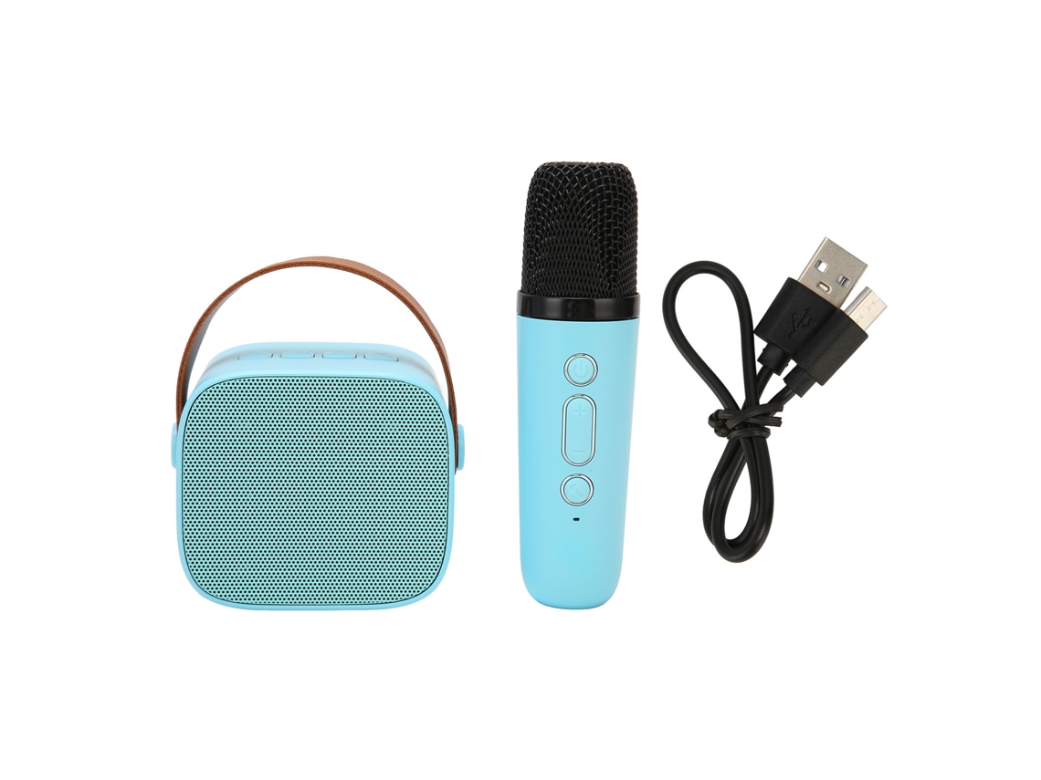 Máquina De Karaoke Portátil Retro Recargable Con Bluetooth Estéreo Hd Para Fiestas - Azul
