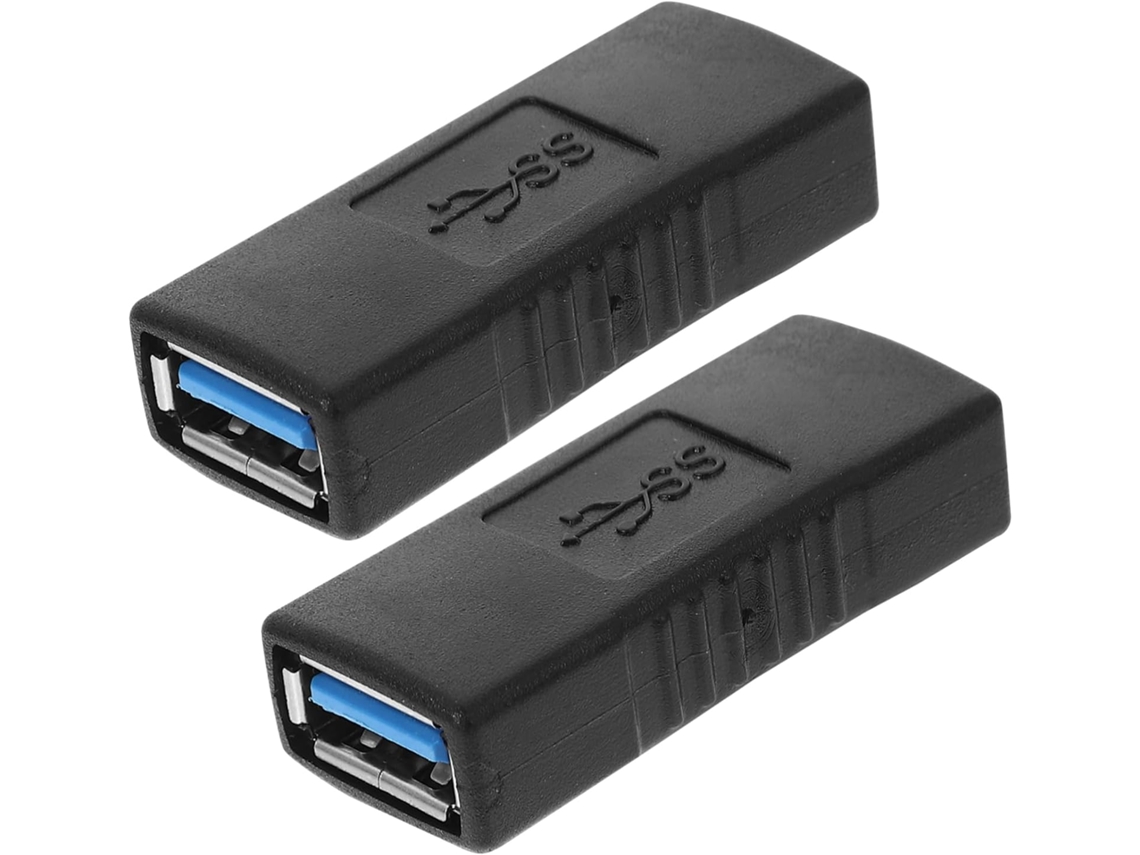 Adaptador USB hembra a hembra (2 unidades) para expansión, ideal para cargar computadoras y accesorios de oficina. Adaptador USB hembra Gokoco.