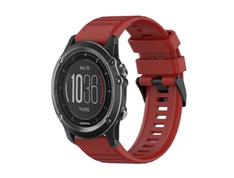 Correa de reloj inteligente para Garmin Fenix 3 HR 26 mm Correa de reloj de silicona con textura horizontal con herramienta de extracción (rojo)