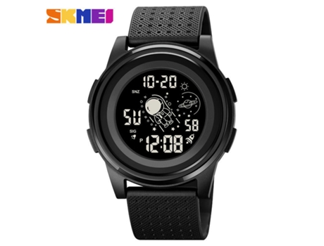 Reloj deportivo digital para hombre Relojes impermeables con luz trasera LED Reloj despertador-Máquina negra LUUCOZK
