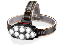 YEMAESRE Linterna Frontal Led Recargable Alto Lumen 8 Led Usb Impermeable 4 Modos Negro