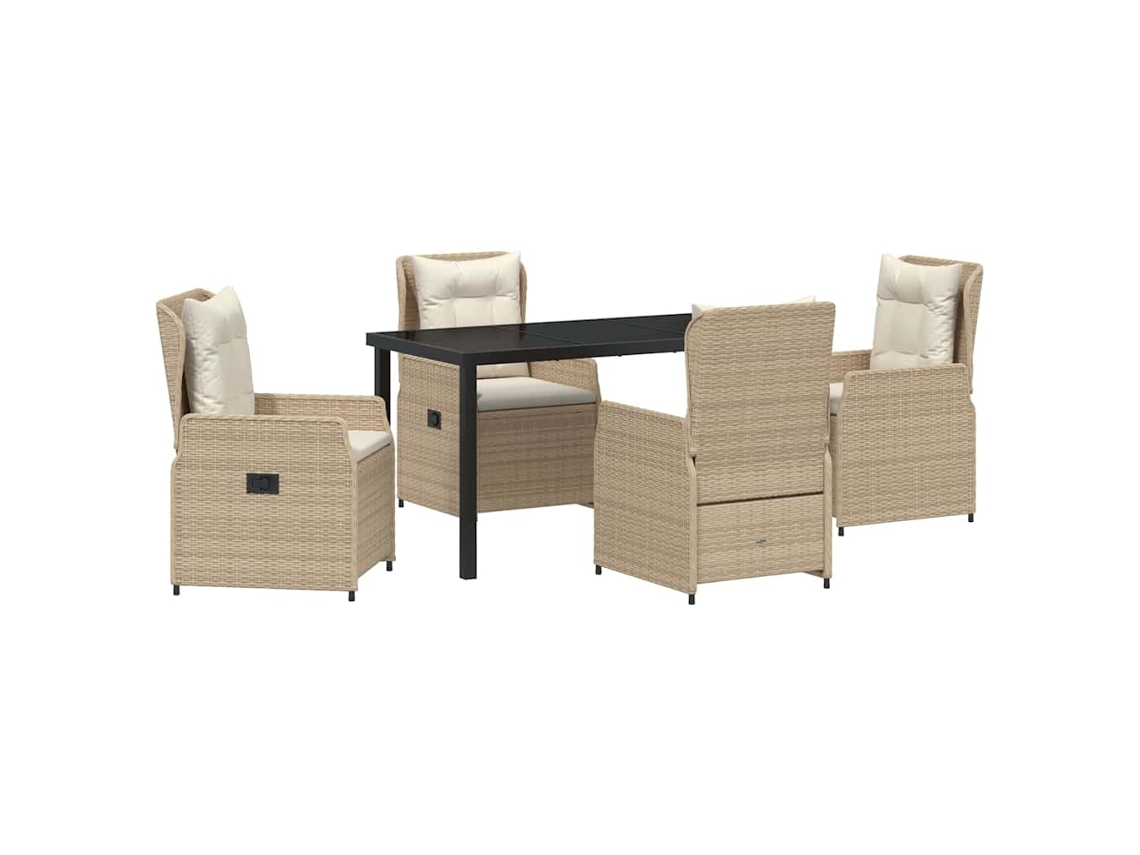 Maison Exclusive - Conjunto De Comedor De Jardín 5 Pcs Beige Y Gris Claro