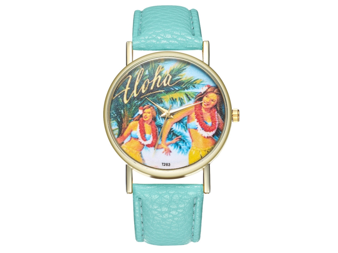 Reloj De Pulsera De Cuarzo Retro Para Mujer Con Esfera Redonda, Color Menta.