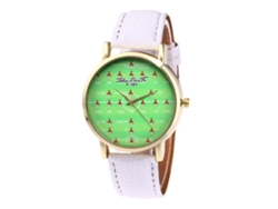 Reloj De Cuarzo Estilo Coreano Retro Con Correa De Cuero Ligera Para Parejas De Estudiantes - Blanco