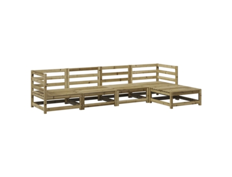 Conjunto 5 de sofás de jardín VIDAXL madera de pino impregnada