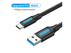 Cable USB-C 3A USB 3.0, carga rápida, para Samsung Galaxy S10/S9, Huawei P30/20 Pro, negro