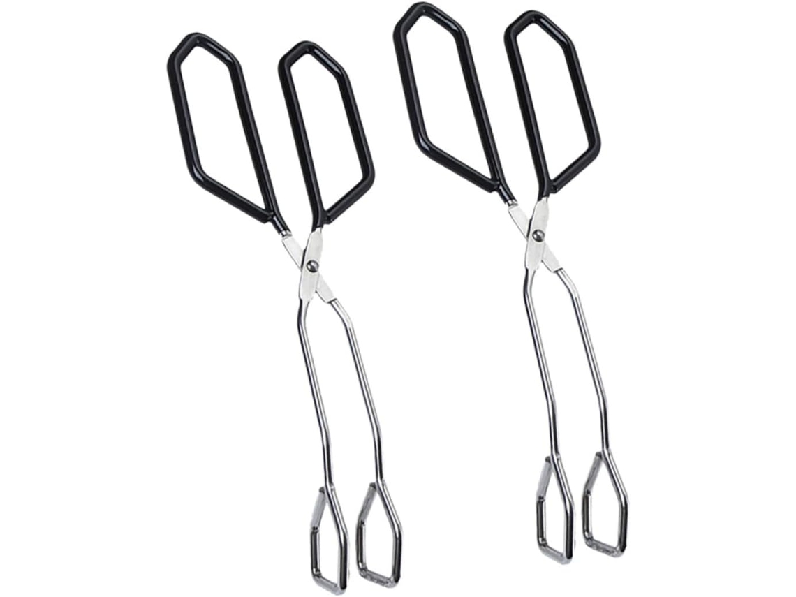 Juego de 2 pinzas para exprimir alimentos, barbacoa, con escaldadura, ideal para usar en la cocina y al aire libre. Vayotoy