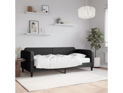 Sofá Cama Con Colchón Tela Negro 90x190 Cm