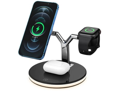 Estación de Carga Sem Mag Safe Base para iPhone 12 Pro Max/12 Mini/12 Pro/12 YIZHOOD Negro