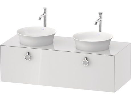 DURAVIT Tulip blanco, mueble de baño colgado en la pared, ancho 1300 x profundidad 550mm, con 1x extraíble, con tirador, WT4983B